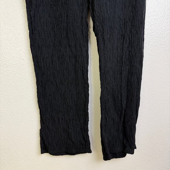 Dressori Pants Womens XS Black Pull On Crinkle Silk Blend Elastic Textured 25.5" - Picture 3 of 8